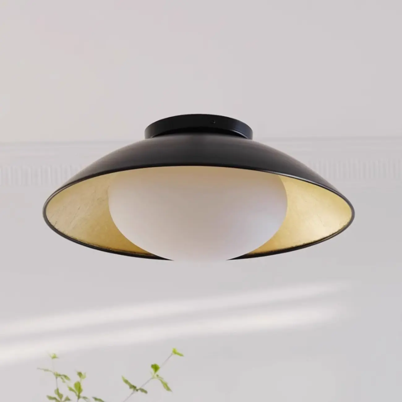 Simple Barn Shape Metal Semi Flush Ceiling Light
