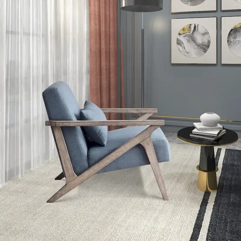 Accent Armchair Solid Hardwood Upholstered