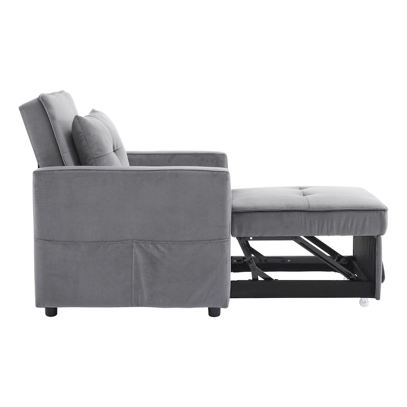 Christopher Knight Home - Sophia Convertible Sleeper Sofa Chair Bed with Adjustable Backrest and Built-In Pillow