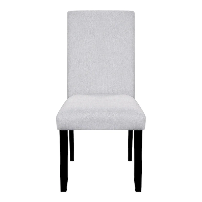 5 Piece Kitchen Table and Chairs Set, 4 People Round Dining Table Set, 4 Upholstered Chairs with Rubber Wood Legs