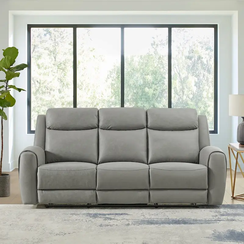 2-Piece Transitional Reclining Set, Gray