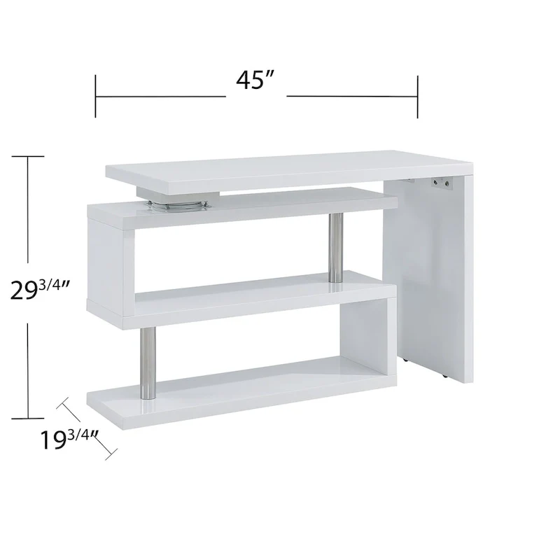 SEI Furniture Ballintoy Rotating Desk with Shelving