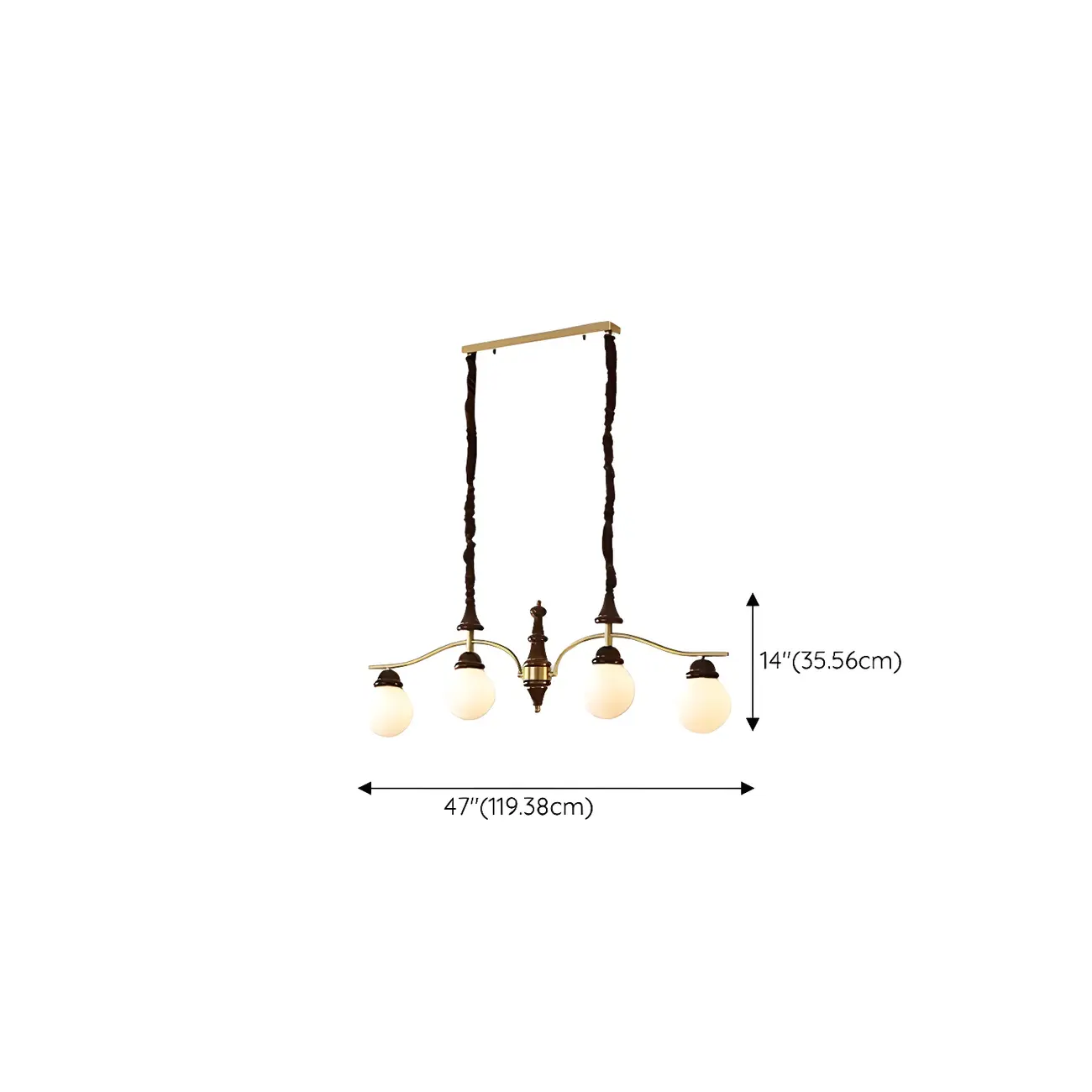 Kitchen Modern Brown Glass Globe Island Pendant Light