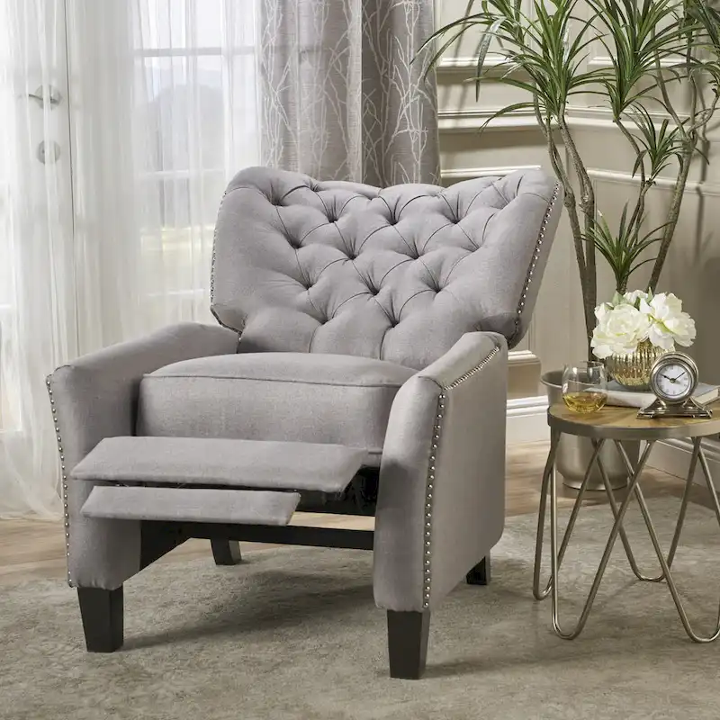 Cerelia Tufted Fabric Recliner by Christopher Knight Home