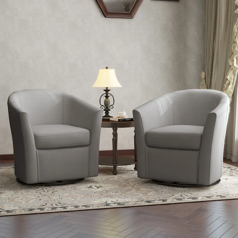 Swivel Accent Chair with Metal Base - 30.7W x 29.9H x 27.5D
