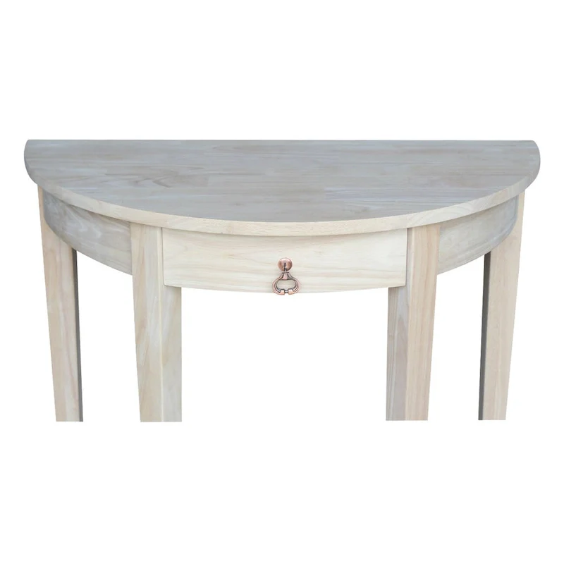 Demilune Unfinished Solid Parawood Table