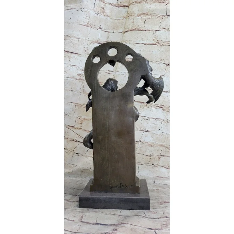 Winged Serpent Imitative Snake Dragon Fantasy Gargoyle Monster Bronze Statue Sculpture Art