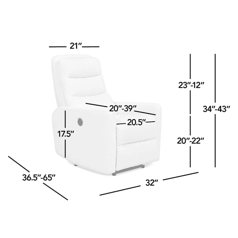 Bloomy 35.5  Boucle Upholstered High-Back Power Recliner Motion Chair