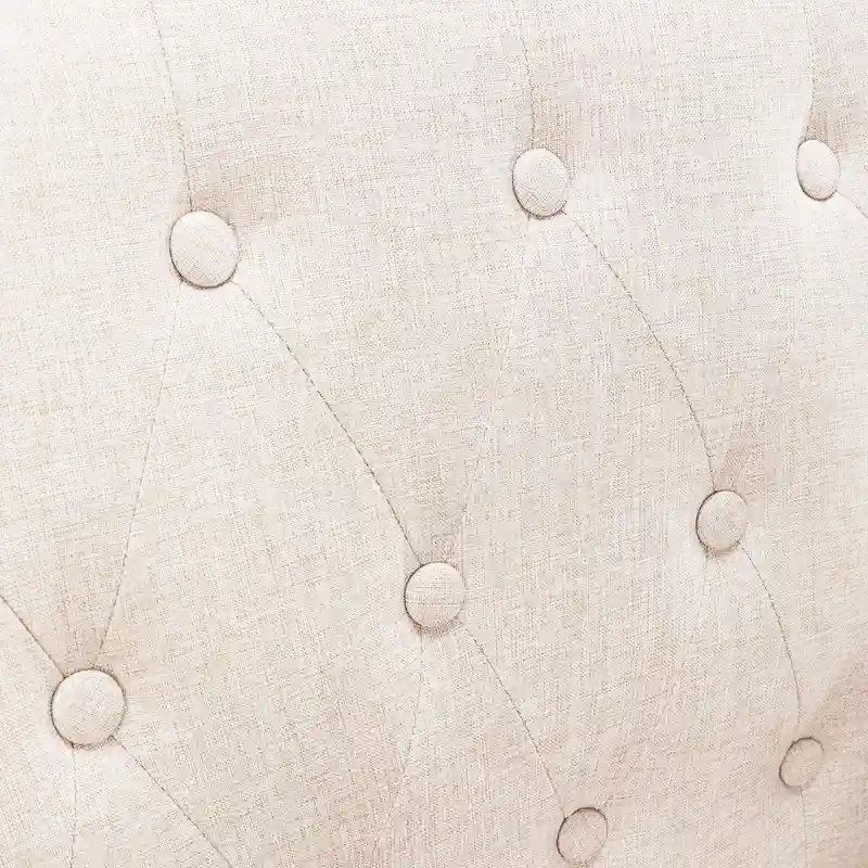 LUE BONA Modern Upholstered Accent Chair Linen Fabric Button Tufted Armchair with Solid Wood Frame - 28.5 W X 27.25 D X 33.75 H