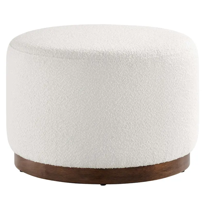 Tilden Large 23/29/38 Round Boucle Upholstered Ottoman