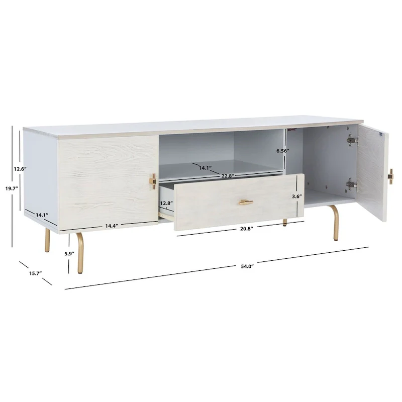 SAFAVIEH Lerke Media TV Stand - 54 W x 15.7 L x 19.7 H - 54Wx16Dx20H