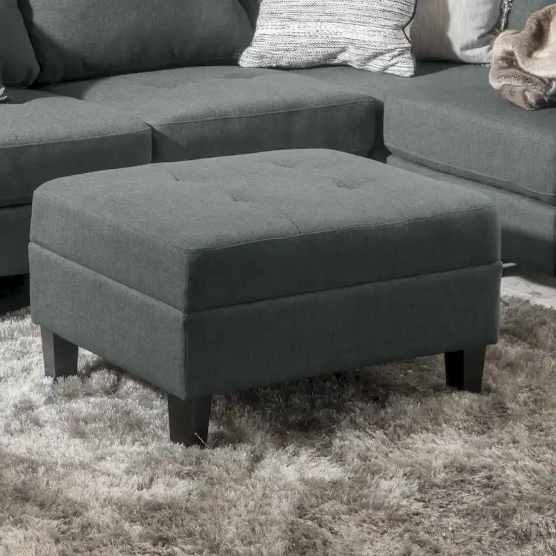 Tiernan Tufted Fabric Ottoman by Christopher Knight Home
