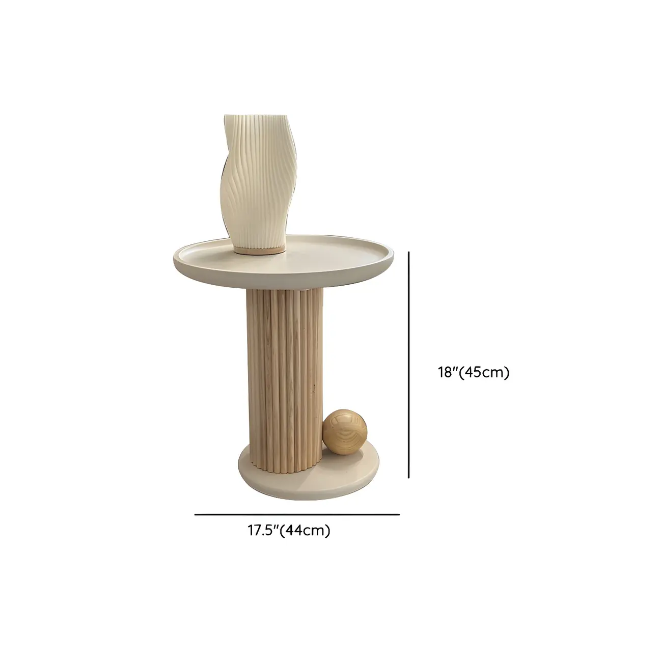 White Scandinavian Stylish Round Wood Coffee Table