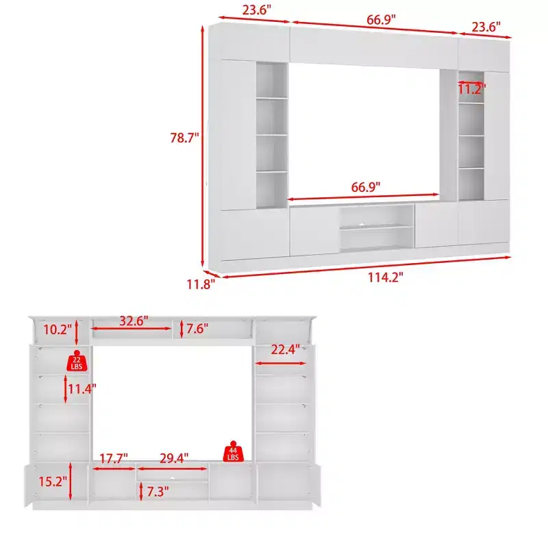 Famapy Large Entertainment Center All - Encompassing TV Entertainment Center: Aesthetic & Practical Living Room Essential
