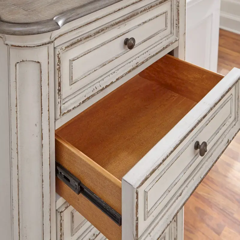 Magnolia Manor Antique White Weathered Bark Lingerie Chest