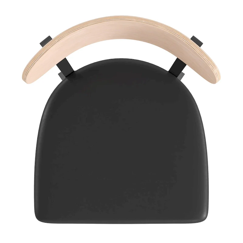 Commercial Metal Dining Chair with Wood Seat and Boomerang Back