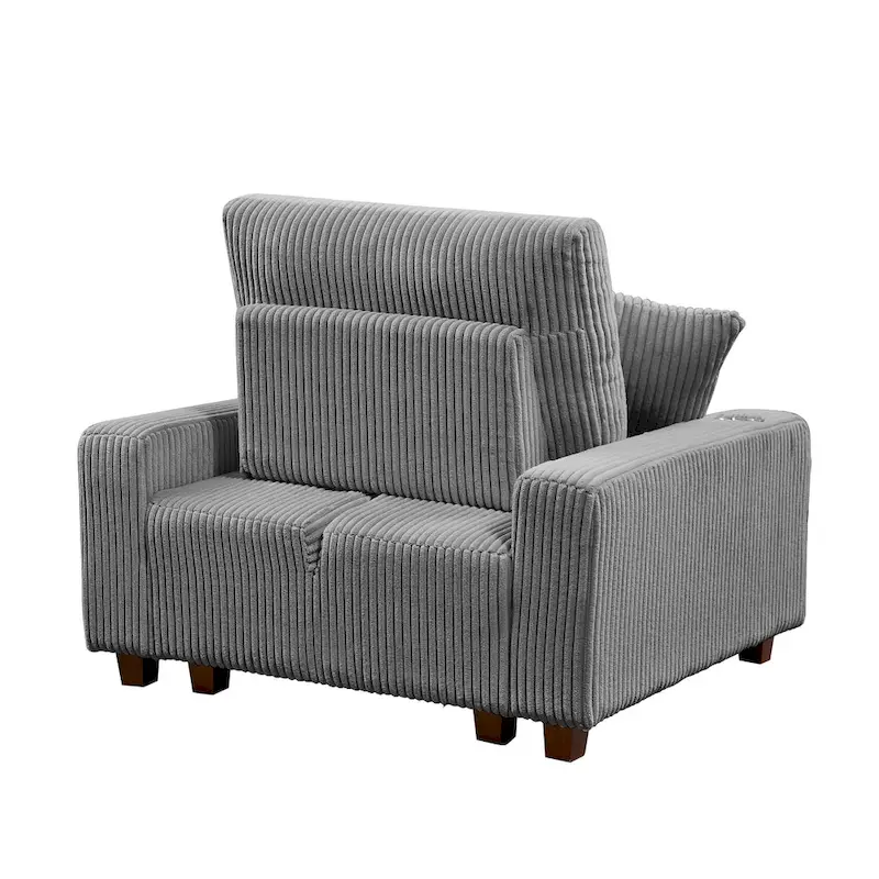 Upholstered Chaise Lounge with Adjustable Backrest Lounge Chair