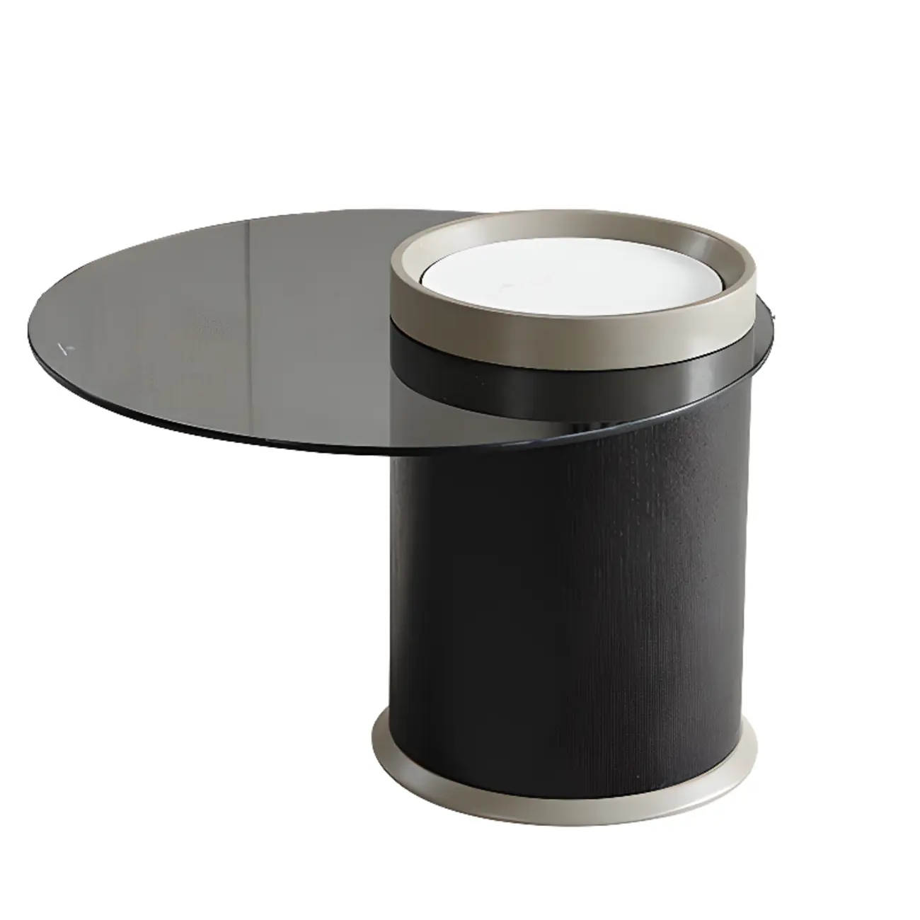 Modern Elegant Glass Round Nesting Coffee Table with 5 Sizes