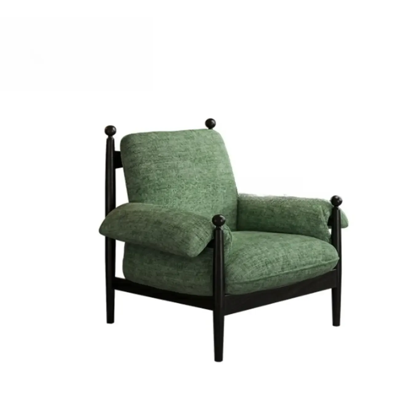 Modern Striped Accent Chair with Removable Cushion