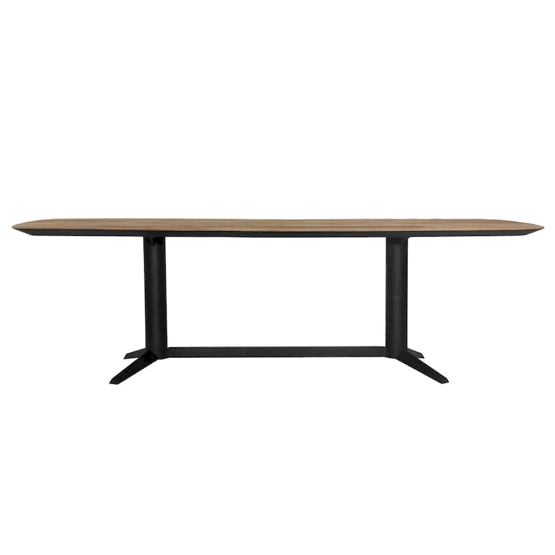 Lydia 102 Wide Teak Dining Table, Black