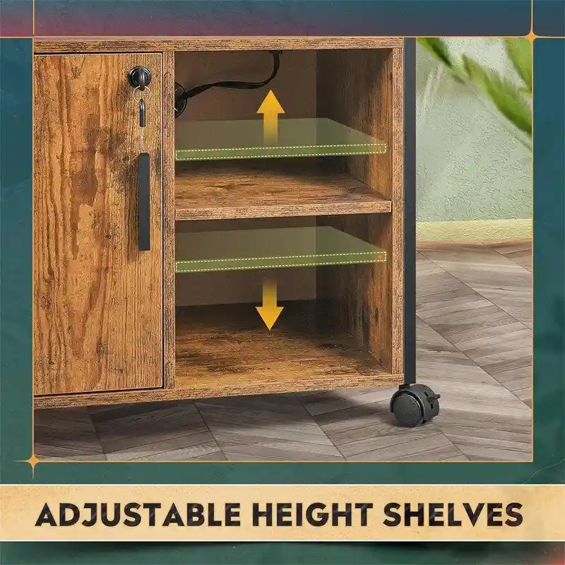 File Cabinet with Charging Station - 16.06D x 23.62W x 25.91H