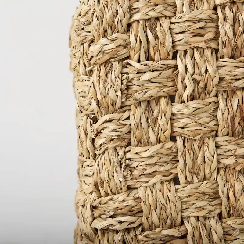 Mercana Adele Brown Woven Seagrass Square Pouf