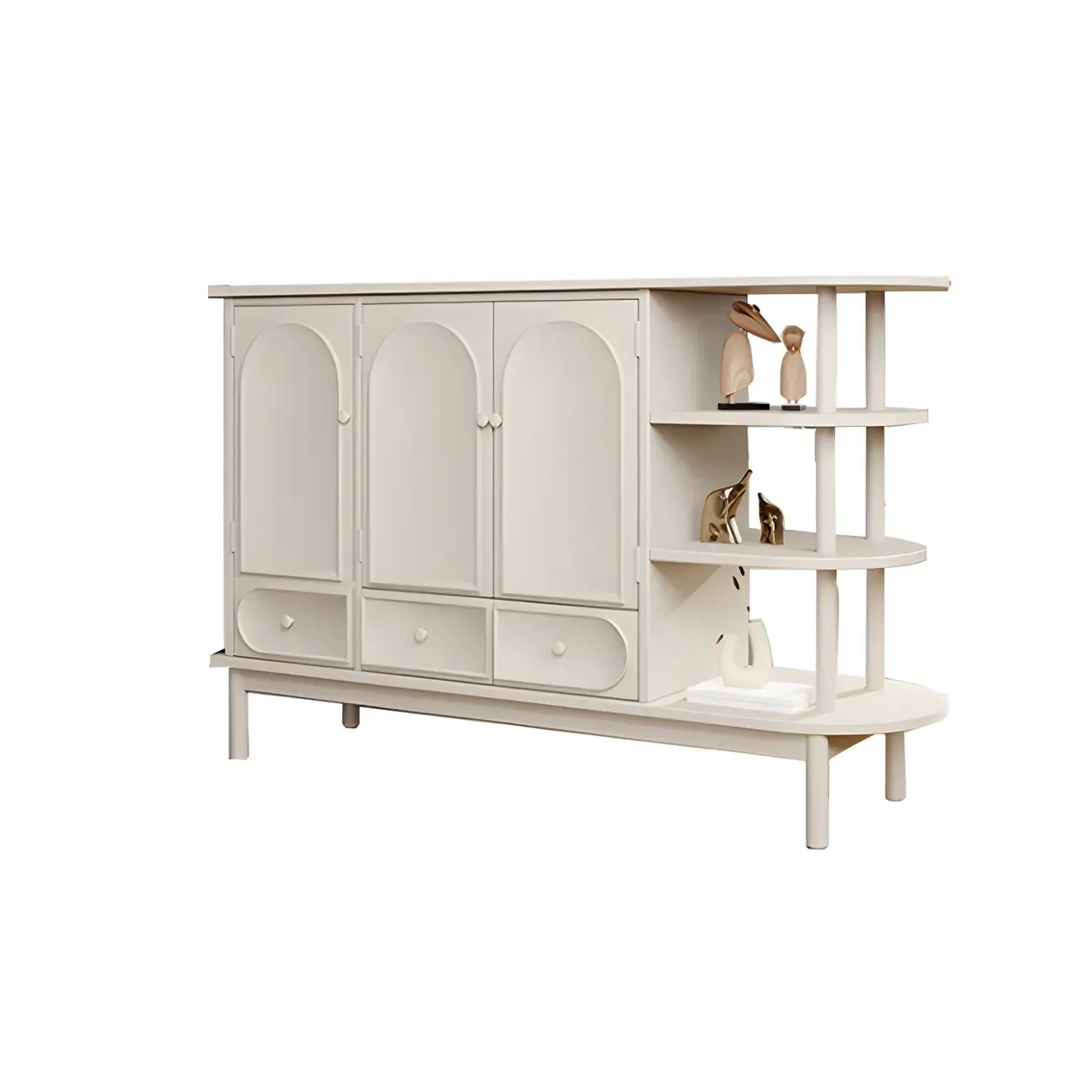 Modern White Wooden Multi-functional Utility Living Room Cabinet