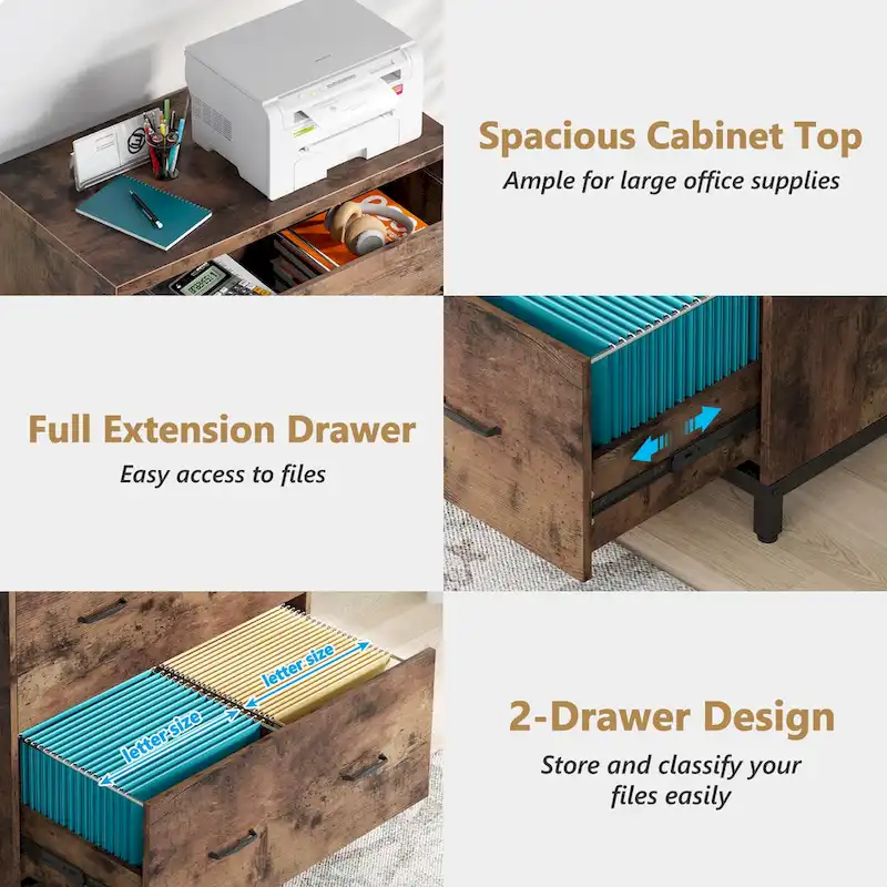 2-Drawer File Cabinet, Lateral Filing Cabinet, Office File Cabinet