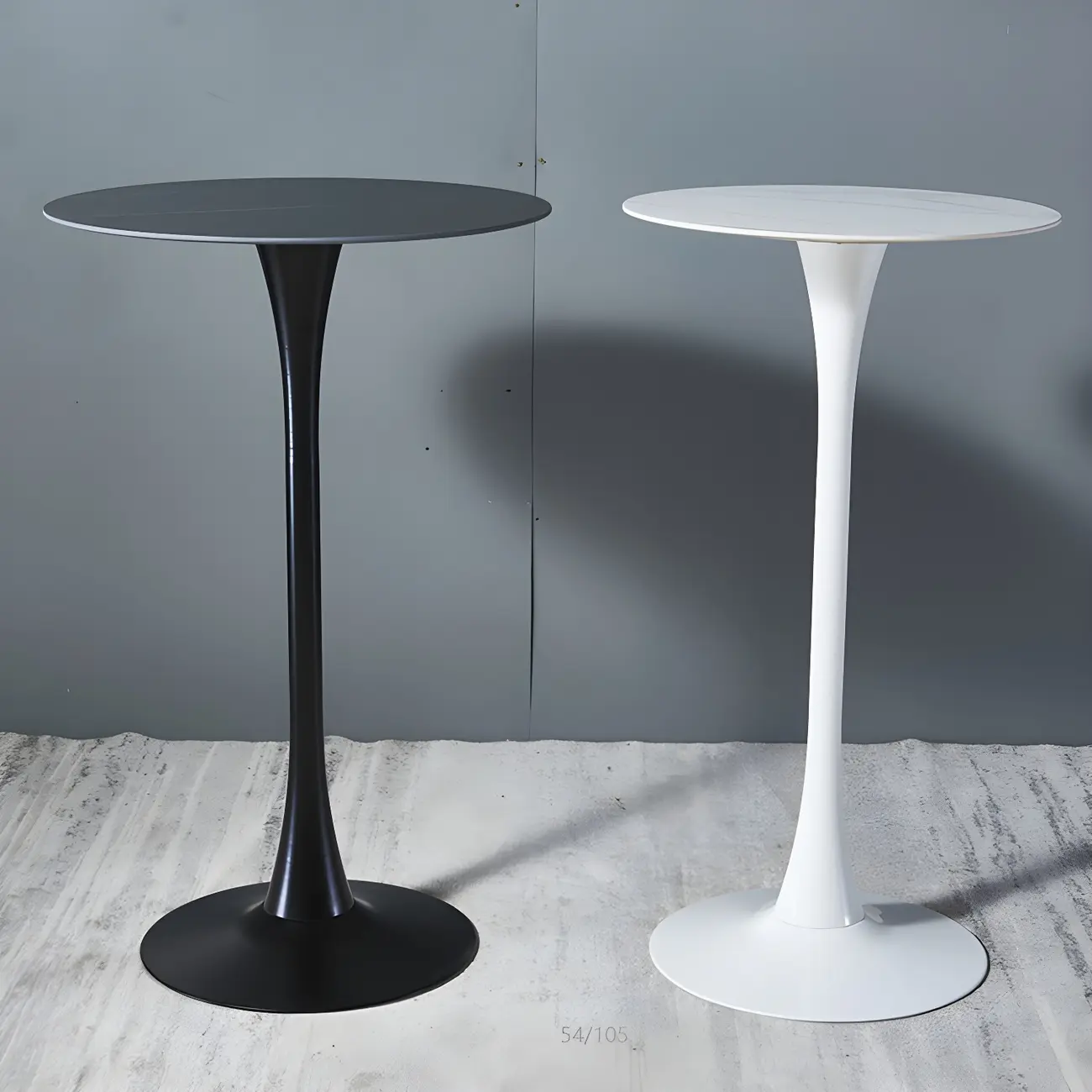 Simple White Round Metal Small Cocktail Bar Table
