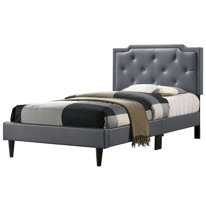 Deb Transitional Tufted Upholstered Panel Bed