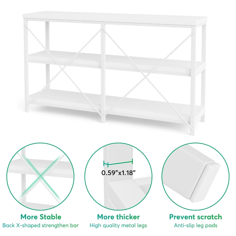 Sofa Console Table, 3 Tiers TV Console Stand, Entryway Table