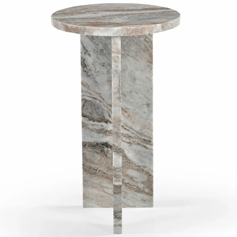 SAFAVIEH Couture Devlin Marble Drink Table - 12Wx12Dx20H