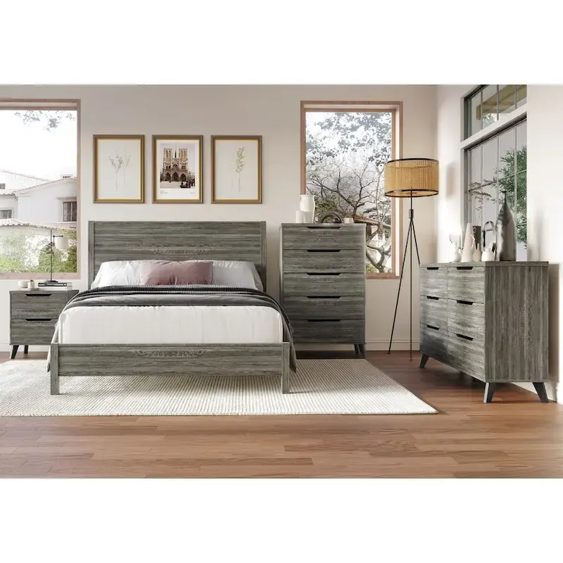 CraftPorch 4 Piece Vintage Wooden Bedroom Set