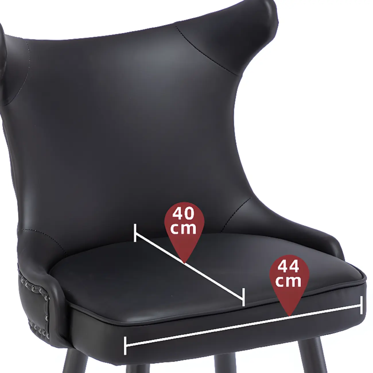 Tufted Four Legs Leather Wingback Counter Bar Stools