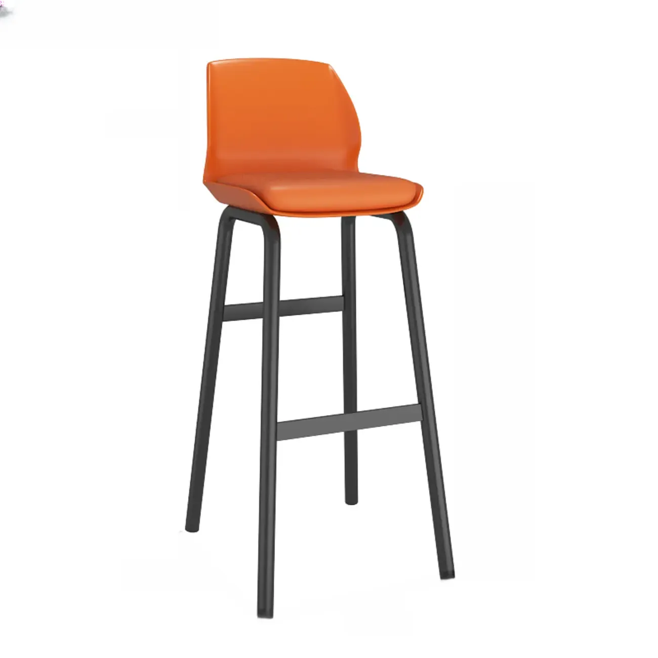 Stylish Rectangular Faux Leather Metal Cafe Bar Stools