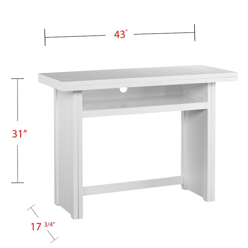 SEI Furniture Kleberg White Convertible Console to Dining Table