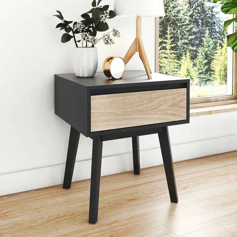 Max and Lily Scandinavian Nightstand with Drawer