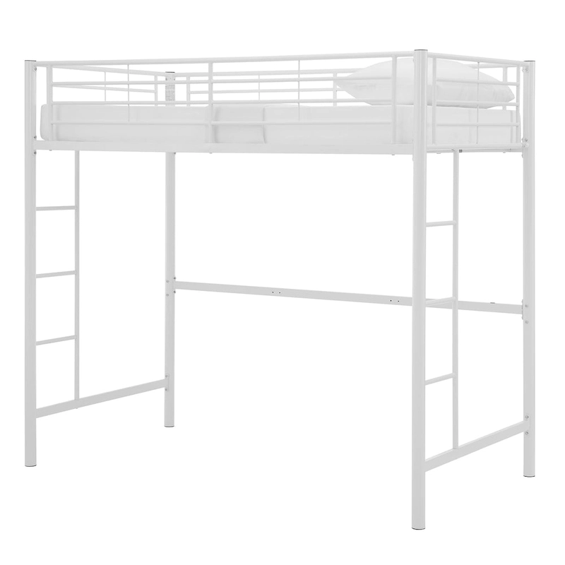 Middlebrook Abner White Metal Classic Twin Loft Bed