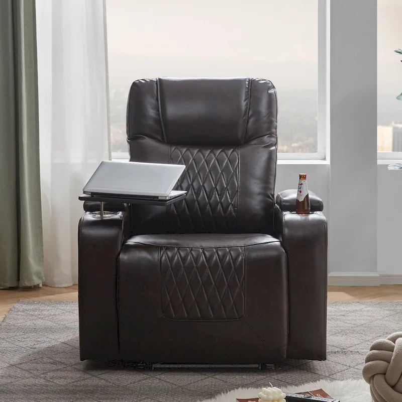 Nestfair Power Motion Recliner with 2 Cup Holders and 360 Swivel Tray Table