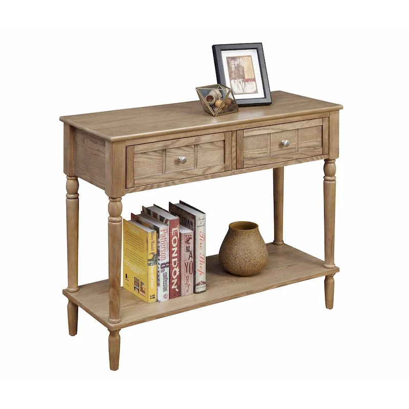 Convenience Concepts French Country 2 Drawer Hall Table with Shelf