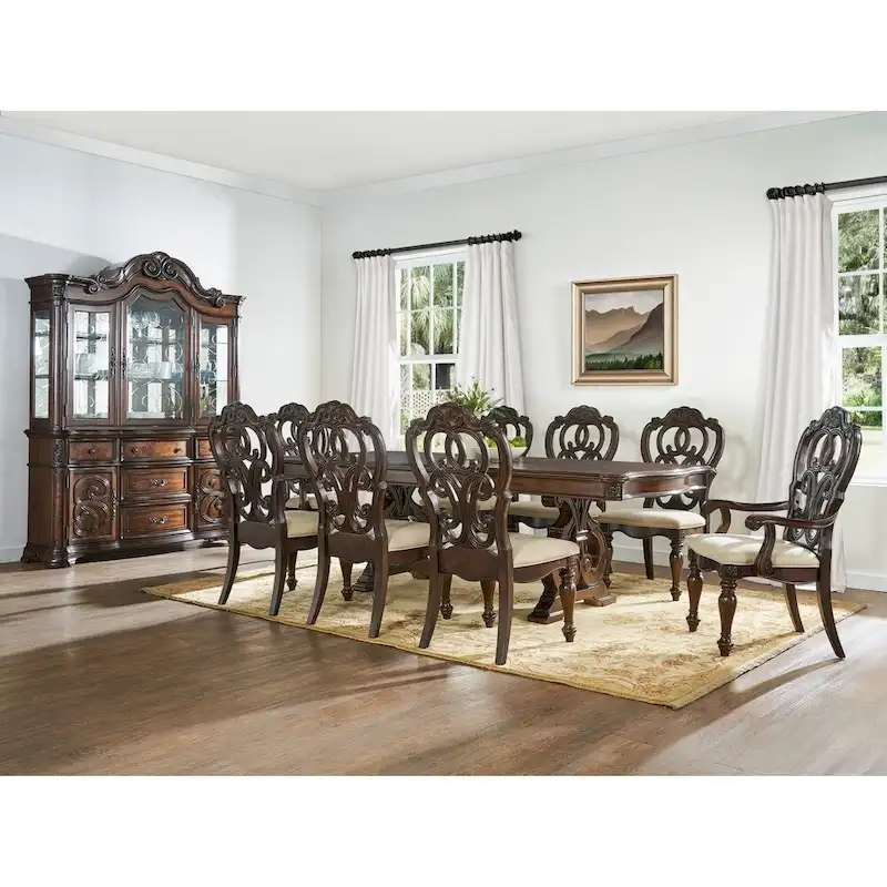 Steve Silver Richland 96 Inch Traditional Dining Table, Brown