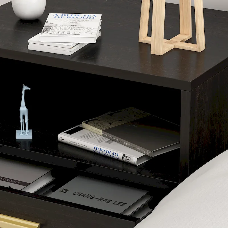 One Drawer Nightstand With One Open Shelf