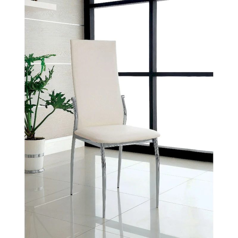 Set of 2 Leatherette Dining Side Chair