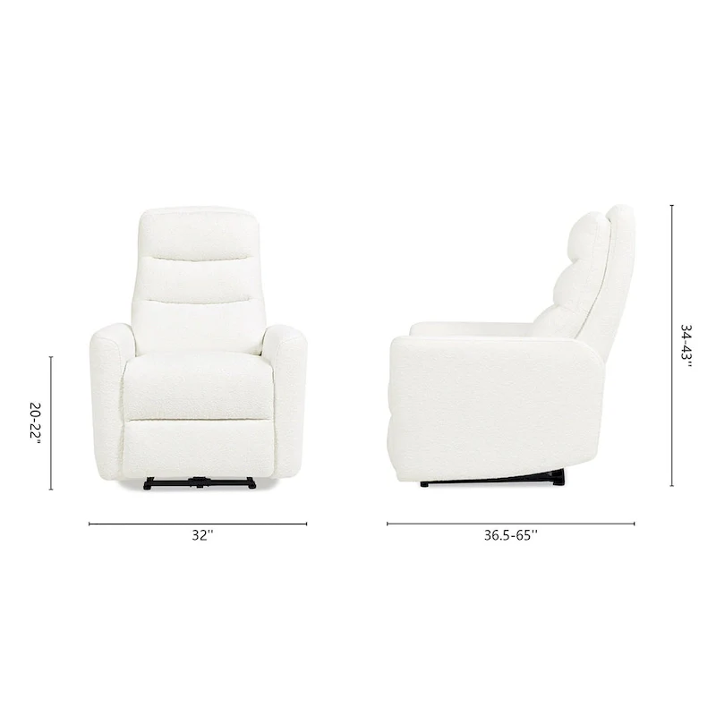 Bloomy 35.5 Boucle Upholstered High-Back Power Recliner Motion Chair