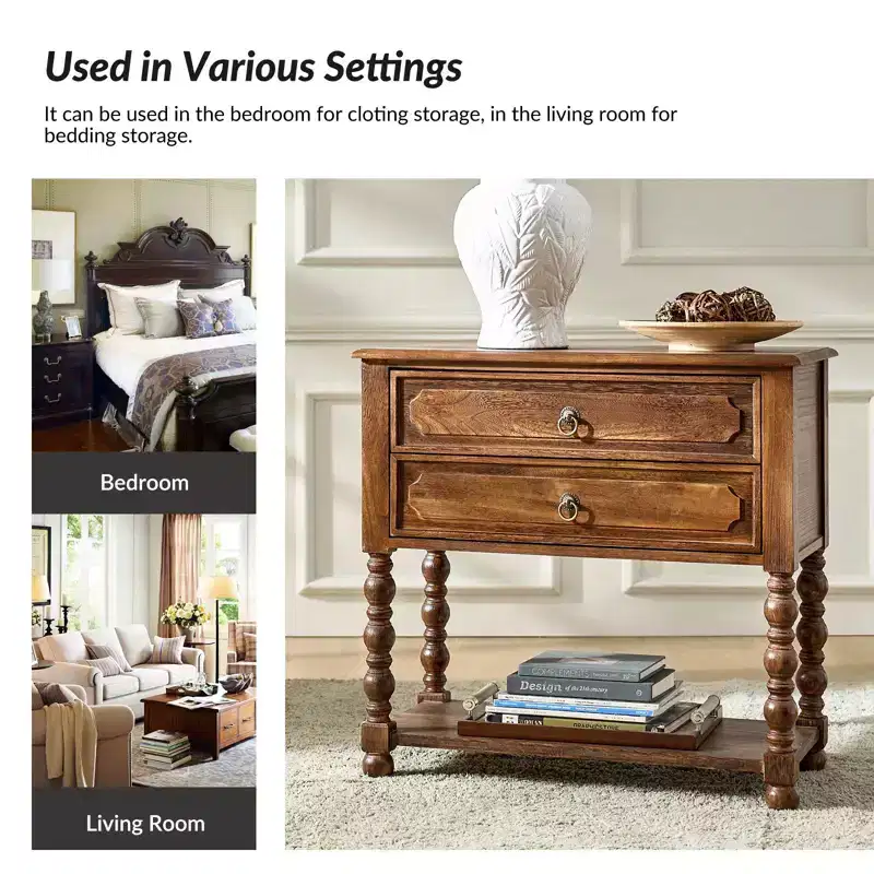 Jerardo 30 Tall 2-Drawer End Table with Built-in Charging Outlets Set of 2|ARTFUL LIVING DESIGNS