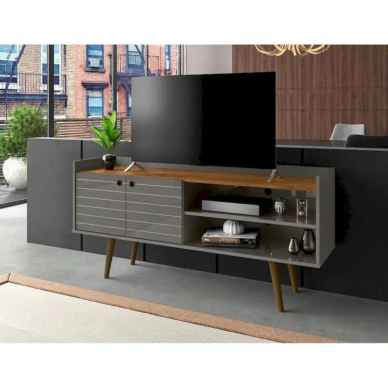 Manhattan Comfort Bogart Mid Century Modern Media Cabinet Console