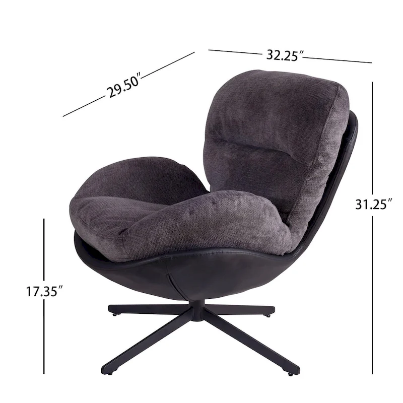 Modern Chenille 360 Swivel Office Chair with Metal Base Frame