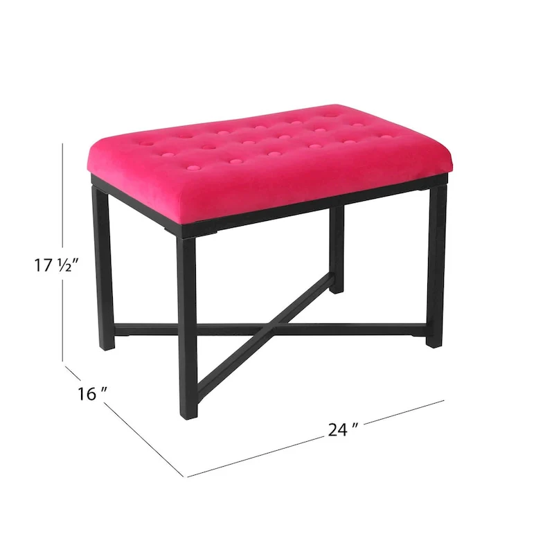 Velvet Tufted Footstool