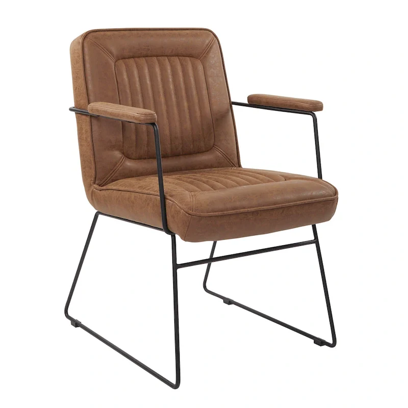 Teigen Faux Leather Chair with Sled Base