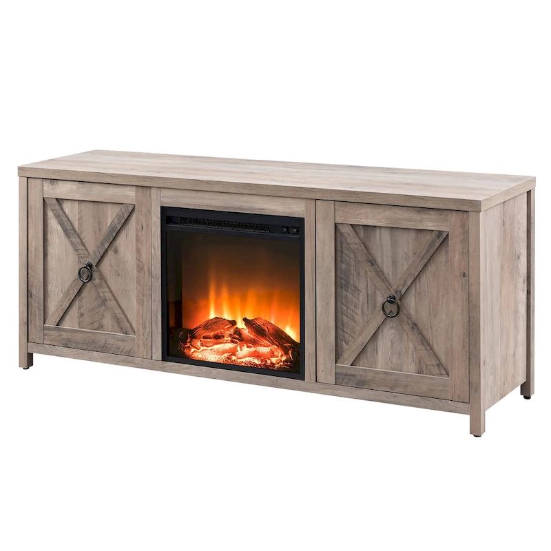 Granger 58 TV Stand with Log Fireplace Insert